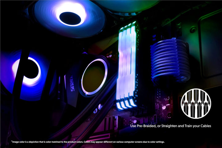 LINKUP - AVA 30cm PSU Kabelverlängerung Ummantelt GPU Nach Mass PC Stromversorgung mit Kamm-Kit┃1x 2