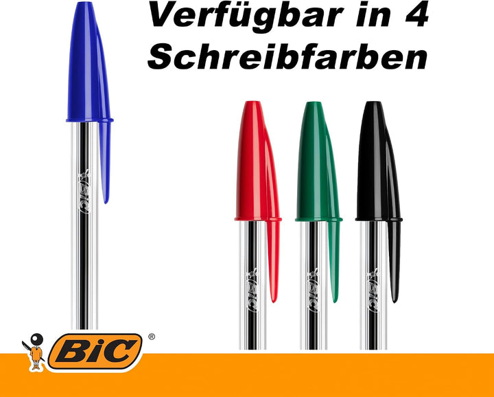 BIC Kugelschreiber Set Cristal Original, in Blau, Strichstärke 0,4 mm, 150er Pack, Ideal für das Bür