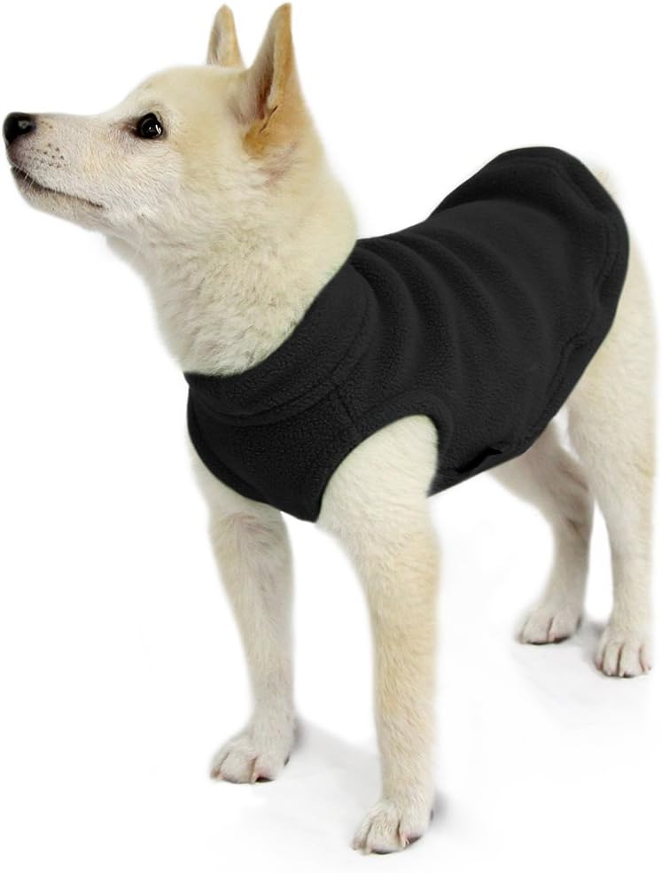 Gooby - Stretch Fleece Weste Pullover Fleece Weste Jacke Pullover für Hunde Schwarz Grösse S schwarz