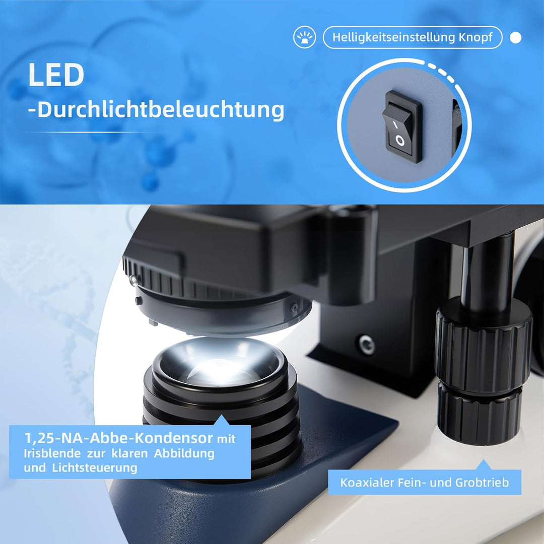 SWIFT SW380T Trinokulares Durchlicht Mikroskop 40X-2500X-Vergrösserung,Siedentopfkopf,Labor mikrosko