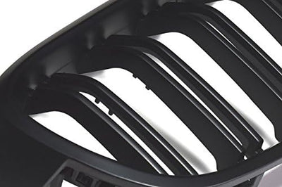 Kühler- Sport- Front- Doppel- Rippen- Grill Schwarz Matt Eintragungsfrei Set
