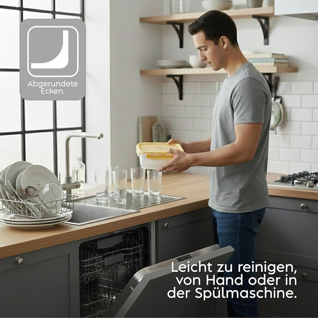 Snips, SnipsLock MIXCOLOR, Set 3 Vorratdosen 3 x 1,80 LT Rechteckig Voratdosen set, 23,5 x 18,5 x 13