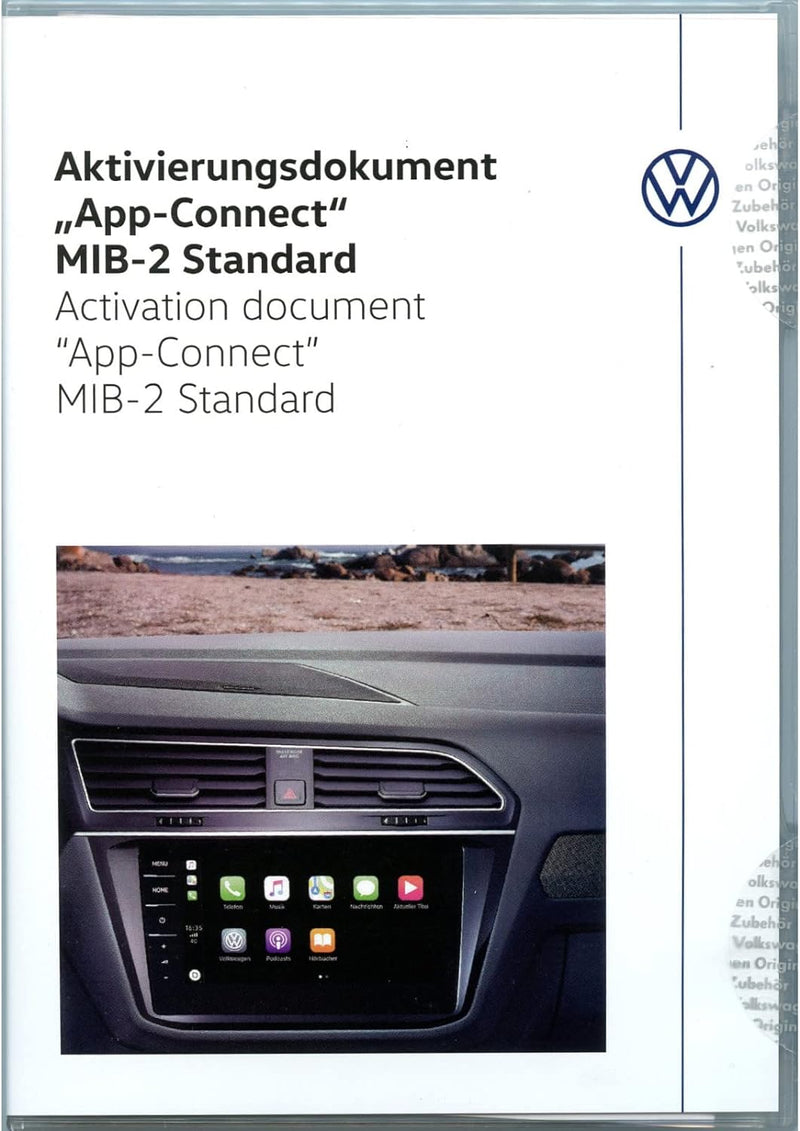 Volkswagen 5G0054830A Aktivierungsdokument App-Connect MirrorLink Apple CarPlay Android Auto PKW ***