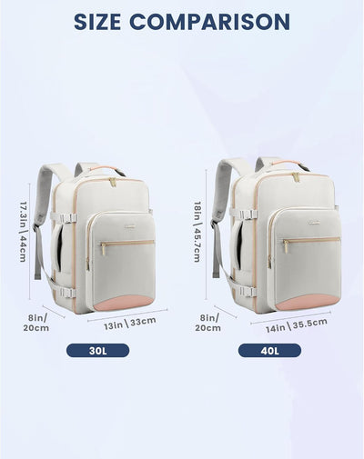 LOVEVOOK Handgepäck Rucksack Flugzeug, 30L Gross Reiserucksack Damen Kofferrucksack, Wasserdicht Rei