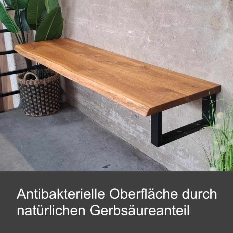 MyTimber® Waschtischplatte aus Eiche Massivholz | 4cm Starke Eichenbohlen | Ideal für Aufsatzwaschbe