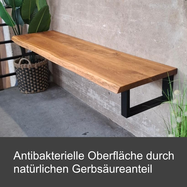 MyTimber® Waschtischplatte aus Eiche Massivholz | 4cm Starke Eichenbohlen | Ideal für Aufsatzwaschbe