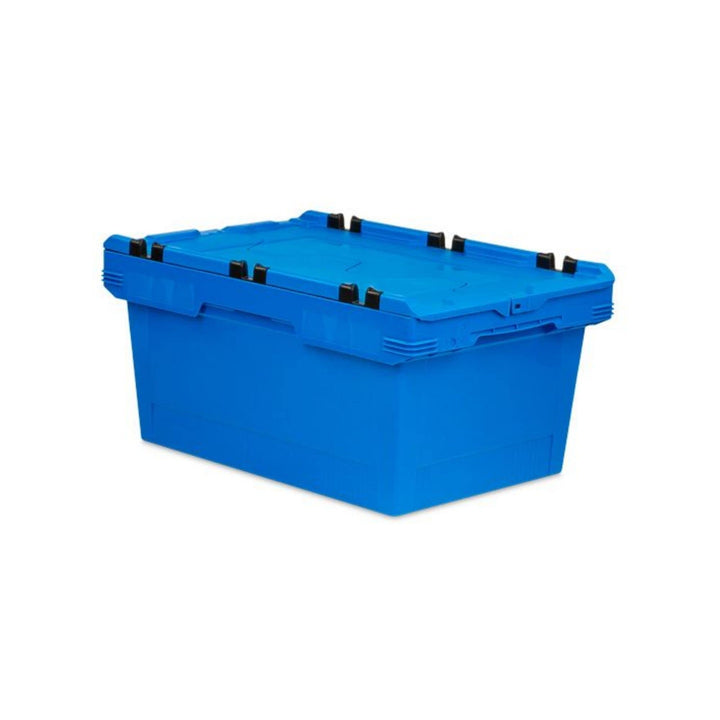 PROREGAL Conical Mehrweg-Stapelbehälter mit Krokodildeckel Blau | HxBxT 29,9x41x61cm | 47 Liter | La