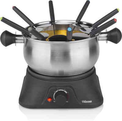 Tristar Fondue-Set mit 1,3L Fassungsvermögen – aus Edelstahl für bis zu 8 Personen, FO-1106 ohne