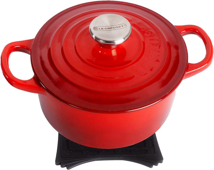 Le Creuset Magnetische Untersetzer, 2er Set, Silikon, 9.5 x 9.5 cm, Schwarz glänzend, 93009400140002