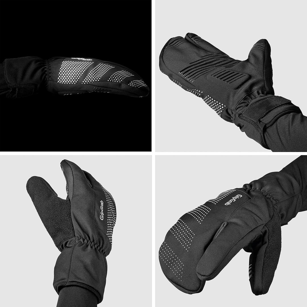 GripGrab Ride Winddichte Deep Winter 3-Finger Lobster Fahrradhandschuhe Warme Gel Gepolsterte Fahrra