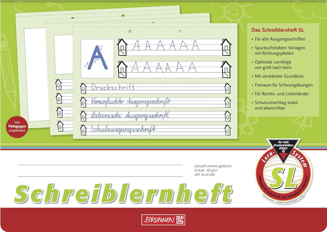 Brunnen Schreiblernheft (20, Lineatur SL) 20 Lineatur SL, 20 Lineatur SL