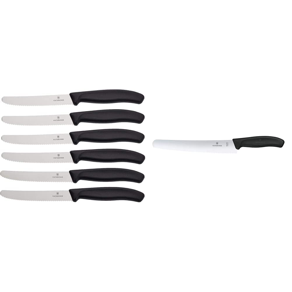 Victorinox, Swiss Classic, Profi Konditorsäge, Extra Scharfe Klinge & Swiss Classic Tomatenmesser, B