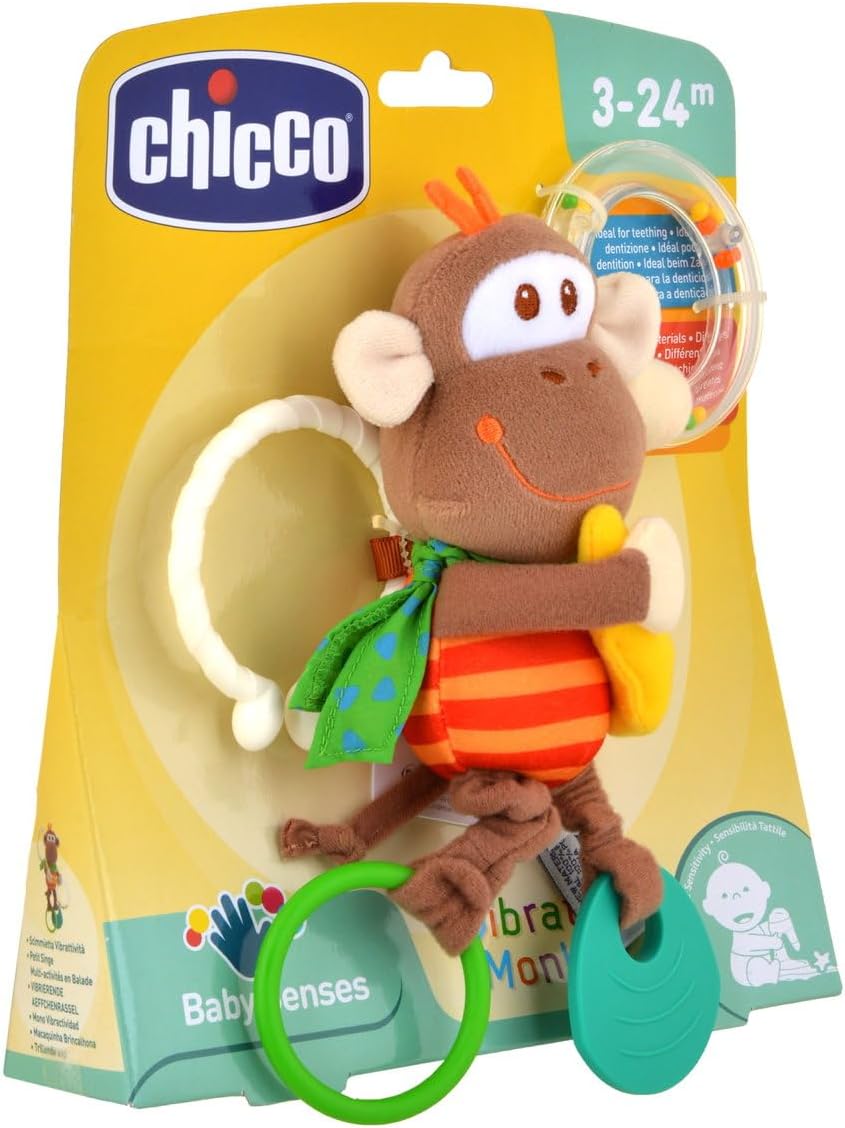 Chicco Spielzeug Äffchen Erste Aktivitäten, Rasseln und verschiedene Aktivitäten in Form eines weich