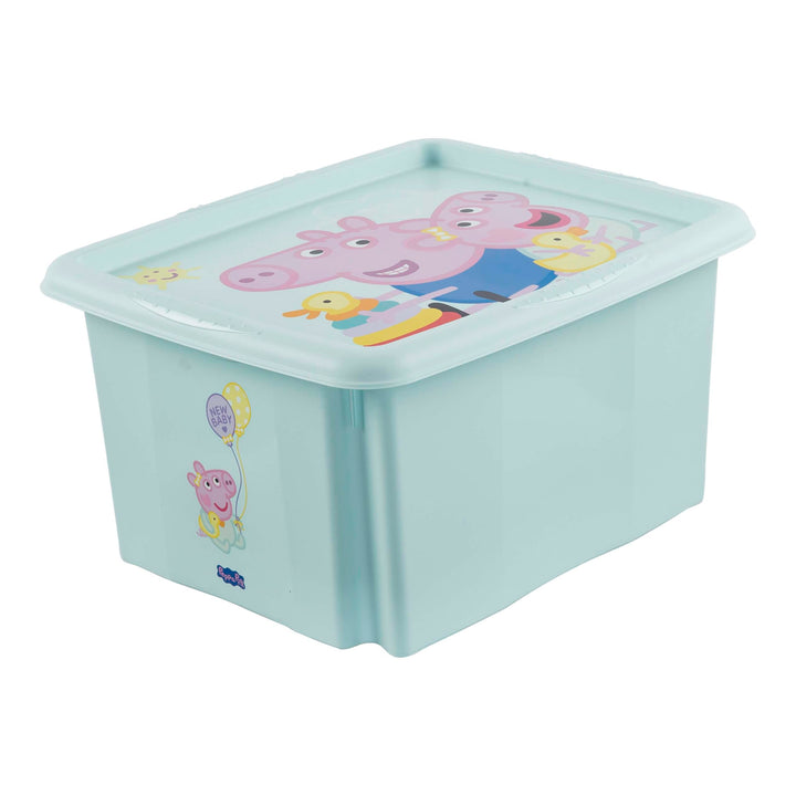keeeper karolina Aufbewahrungsbox mit Deckel, 24 l, Dreh- und stapelbar, Design: Peppa, Für Kinder,