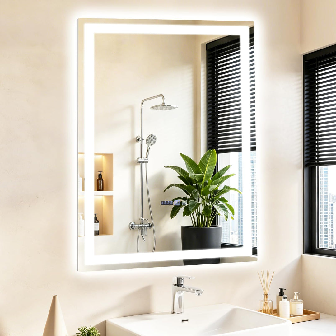 Badezimmer Spiegel Badspiegel mit Beleuchtung - LED Badezimmerspiegel 60x80 cm Wandspiegel Bad IP44