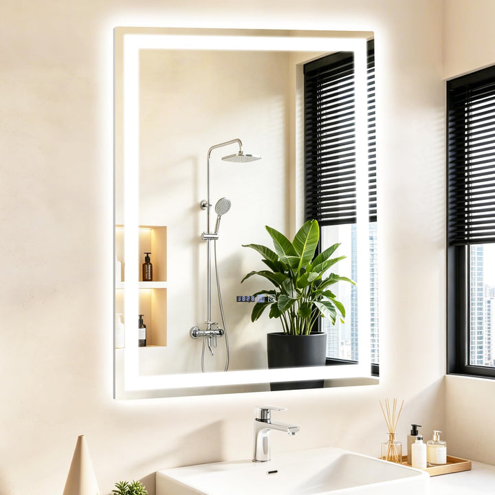 Badezimmer Spiegel Badspiegel mit Beleuchtung - LED Badezimmerspiegel 60x80 cm Wandspiegel Bad IP44