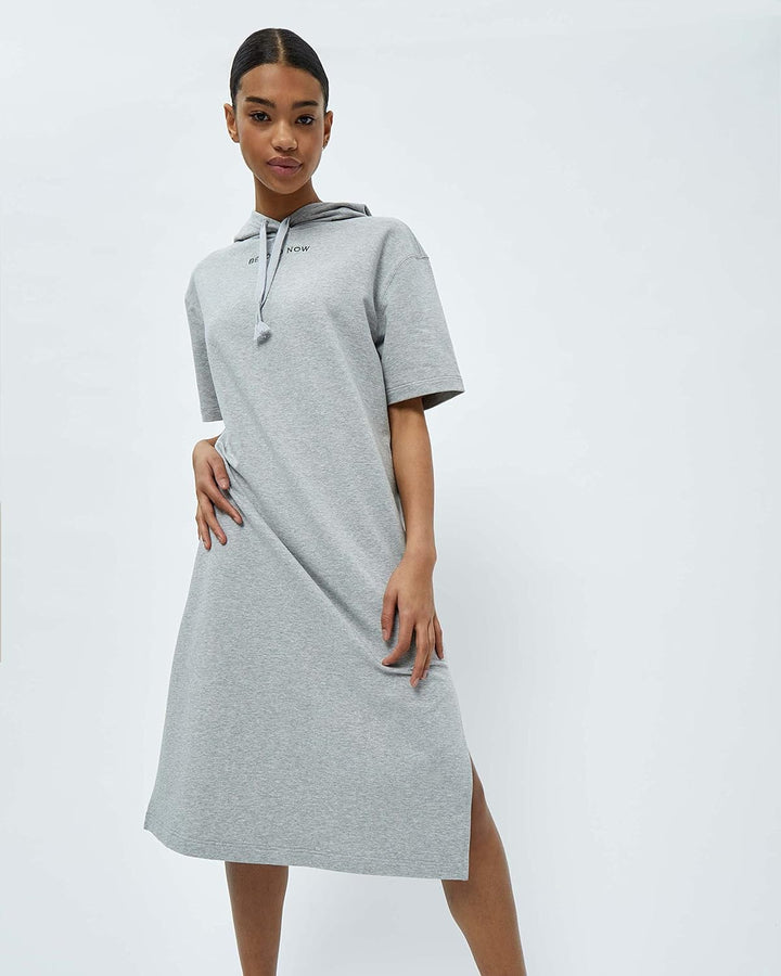 Beyond Now Damen Billi Gots Hoodie Kleid M 113m Grey Melange, M 113m Grey Melange