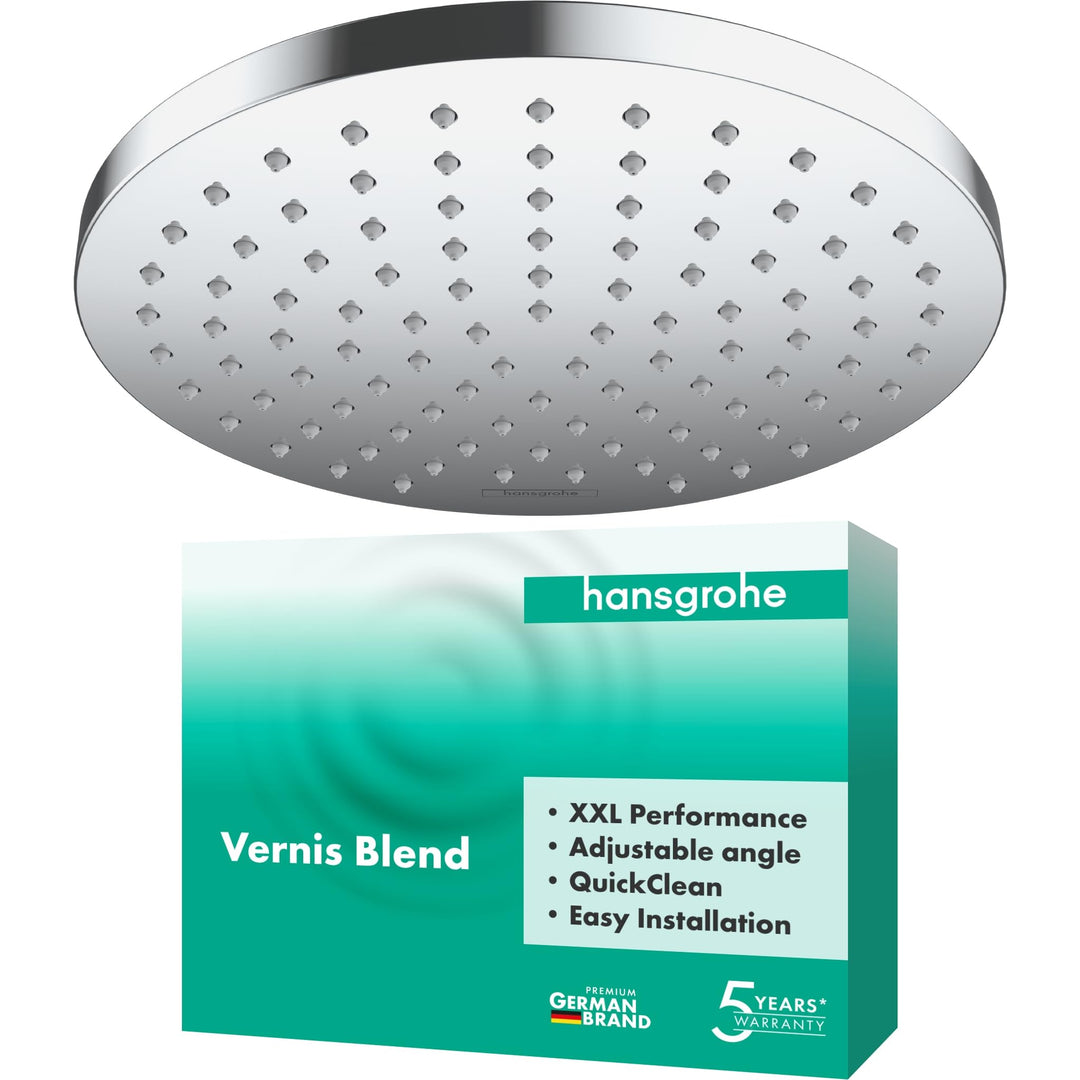 hansgrohe Vernis Blend - Kopfbrause, runde Duschbrause (205 mm), Regendusche mit 1 Strahlart für Wan