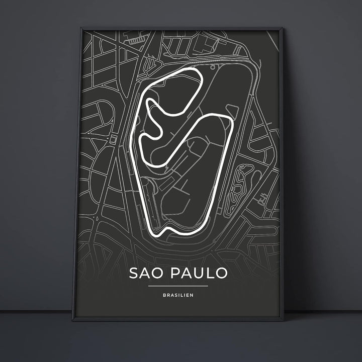 Vacentures Sao Paulo Rennstrecken Poster - Geschenk für Motorsport-Fans (50x70 CM), 50x70 CM