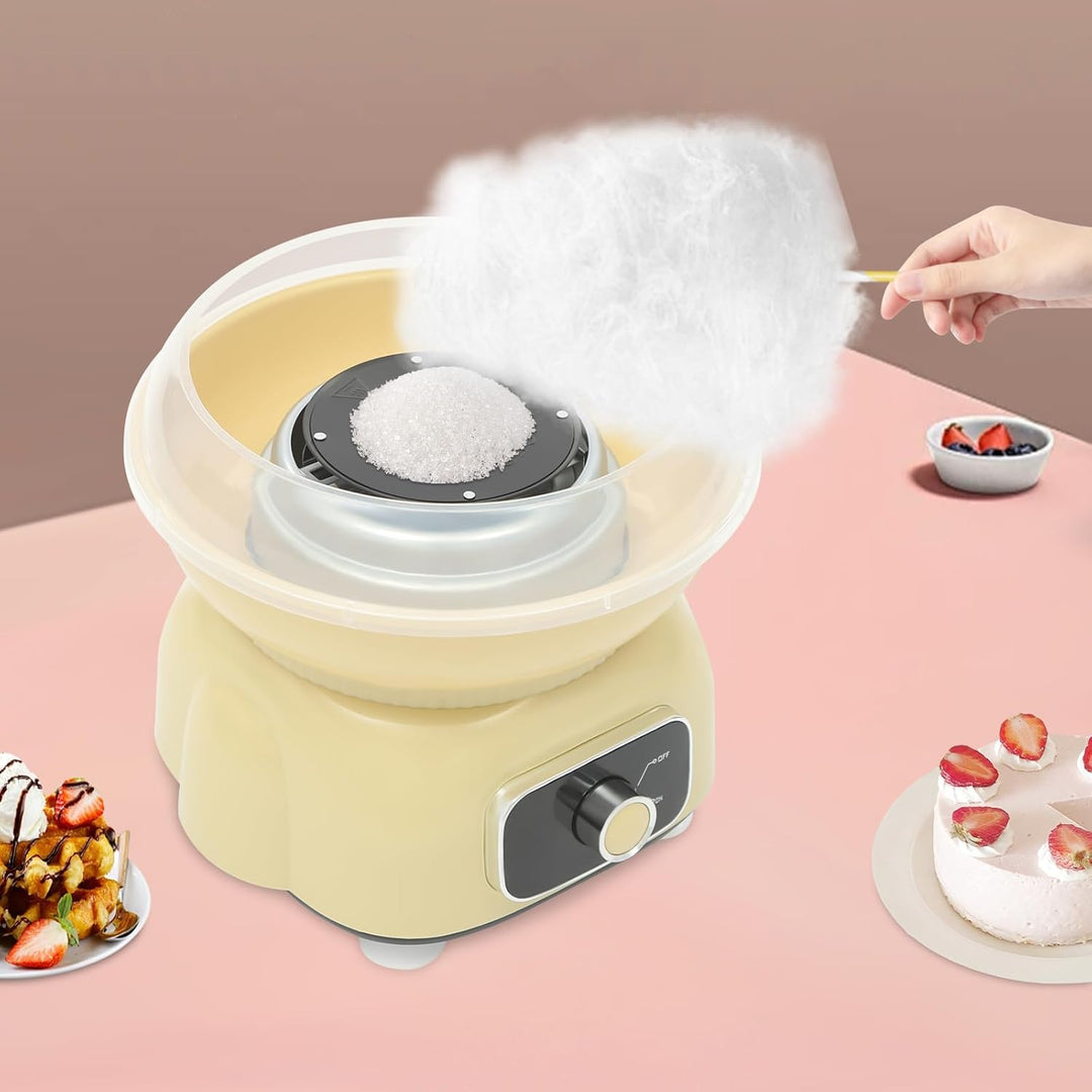 Zuckerwattemaschine, 500W Retro Cotton Candy Machine, Zuckerwatte Maschine mit Stäbchen und Messlöff