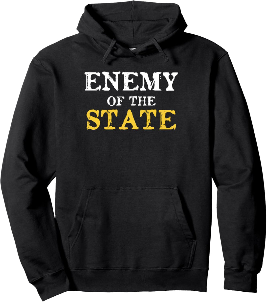 Libertarian Enemy of the State Shirt im Vintage-Stil im Used-Look Pullover Hoodie