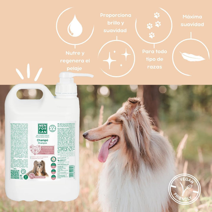 Menforsan Shampoo Seidenproteine und Arganöl Hunde - 5 Liter
