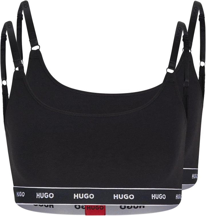 HUGO Damen Twin Stripe Bralette (2er Pack) S Black1, S Black1