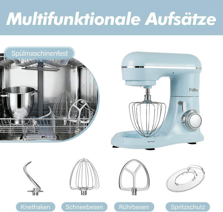 Fab-Serie 6L Küchenmaschine von Kitchen in the box, leistungsstarke Rührmaschine mit 1300W, 10 Gesch