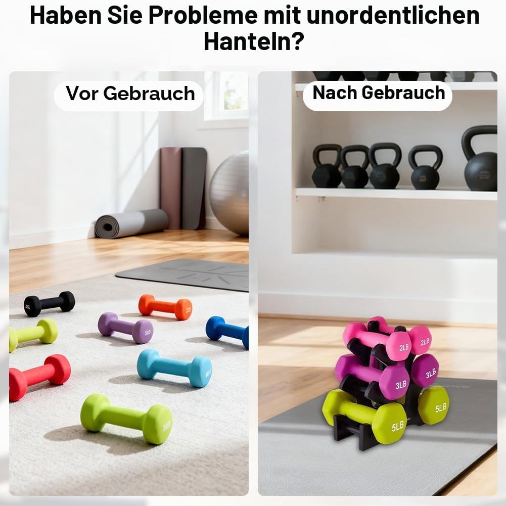 23x22,5x8,5cm Hantelständer, 3 Stufiger Hantel Gewichts Ständer Krafttraining Hantel Aufbewahrungsha