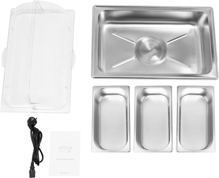600W Elektrische Chafing Dish bis 90°C, 9L, Berührungsbildschirm Buffetwärmer Edelstahl Chafing Dish