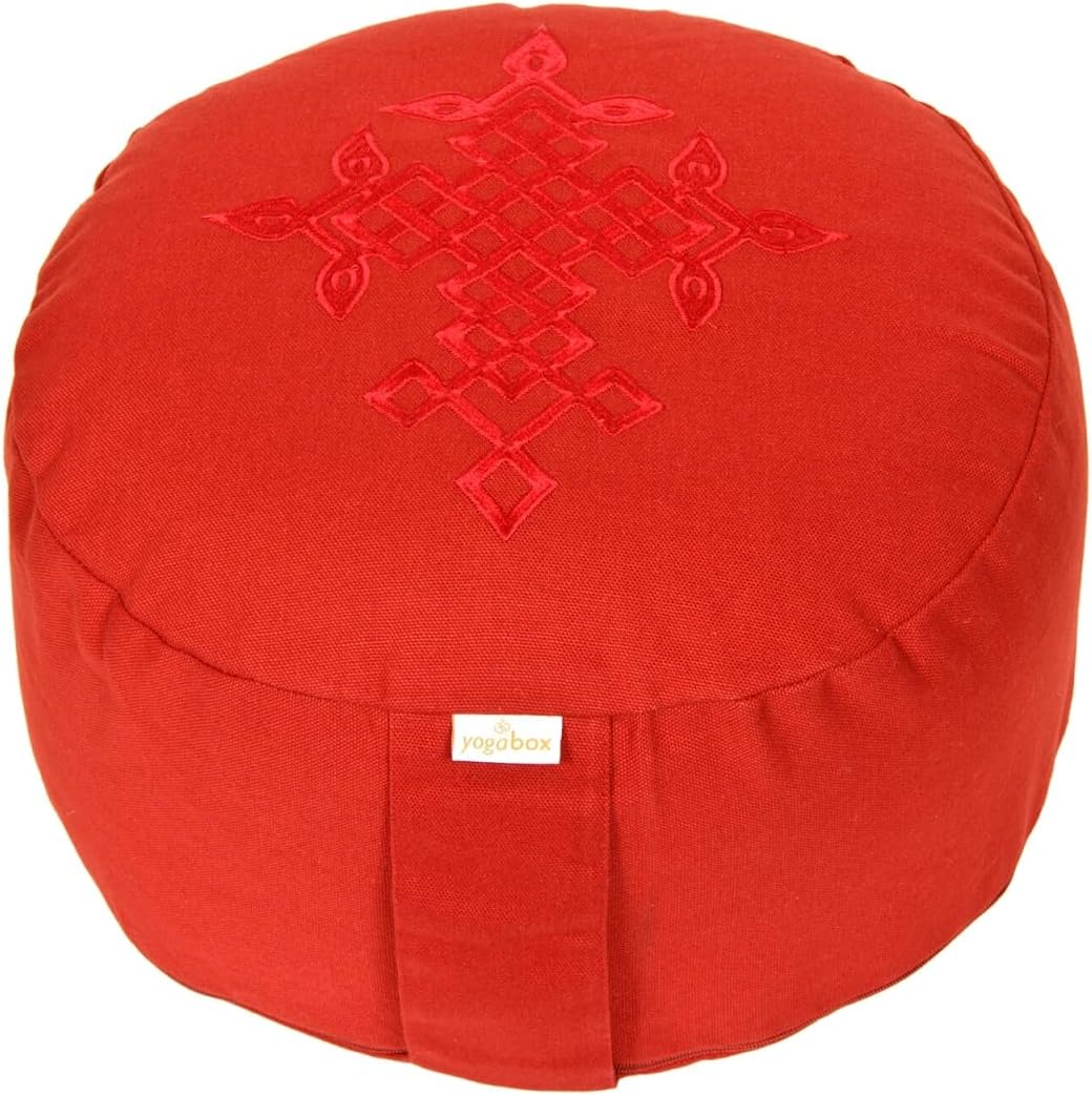 Yogabox Meditationskissen Glückssitz® keltischer Baum des Lebens Bordeaux / Stick: Bordeaux, Bordeau