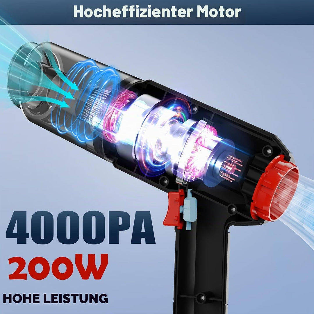Kabelloser Handstaubsauger, Hohe Saugleistung &amp; Gebläsefunktion, Akku-Staubsauger für Auto, Zuhause,