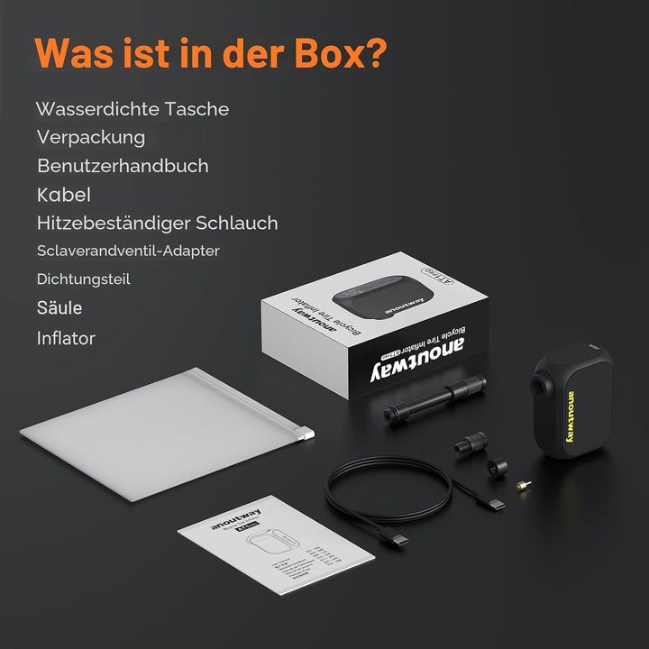 Tiny Pump Mini Fahrradpumpe, Elektrische mit Digitalem Manometer | Elektrische Luftpumpe Klein Fahrr