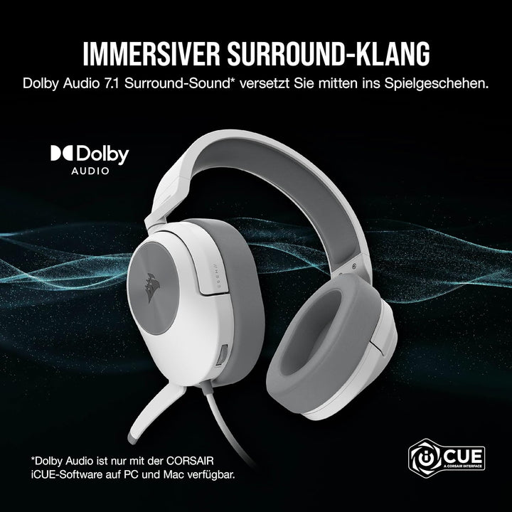 Corsair HS55 Surround Leichtes Kabelgebundenes Multiplattform-Gaming-Headset - Dolby 7.1 Surround So