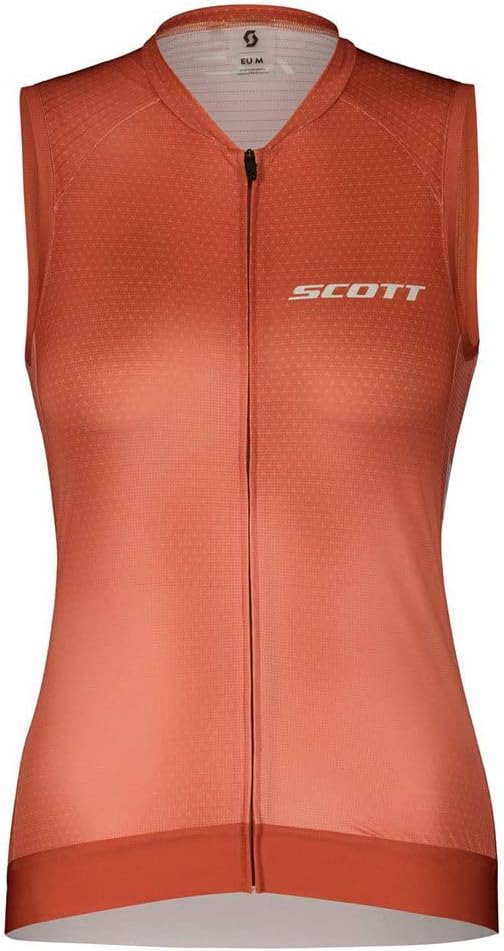 Scott W Rc Pro W/o Sleeve Shirt Orange - Schnelltrocknendes ärmelloses Damen Rennrad Trikot, Grösse