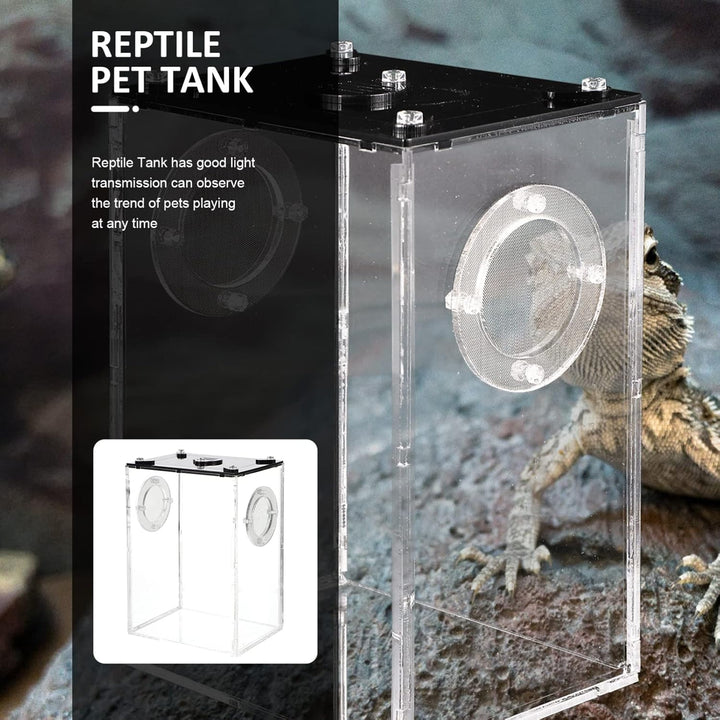 Hemobllo Springspinne Terrarium Set Acryl- -Terrarium: Transparente Reptilienzucht Springspinnen-Zuc