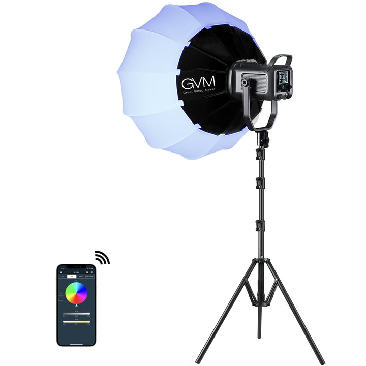 GVM 150W RGB Videoleuchte mit Softbox, 2700K~7500K Fotografie Dauerlicht, led Video Beleuchtung mit