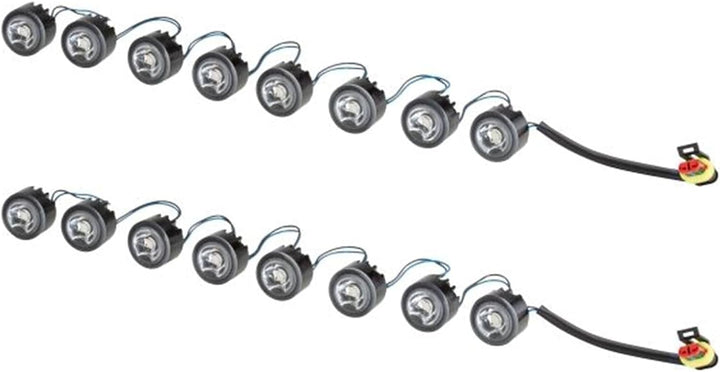 HELLA - LED-Tagfahrleuchtensatz - LEDayFlex - 12/24V - rund - Einbau - Lichtscheibenfarbe: glasklar