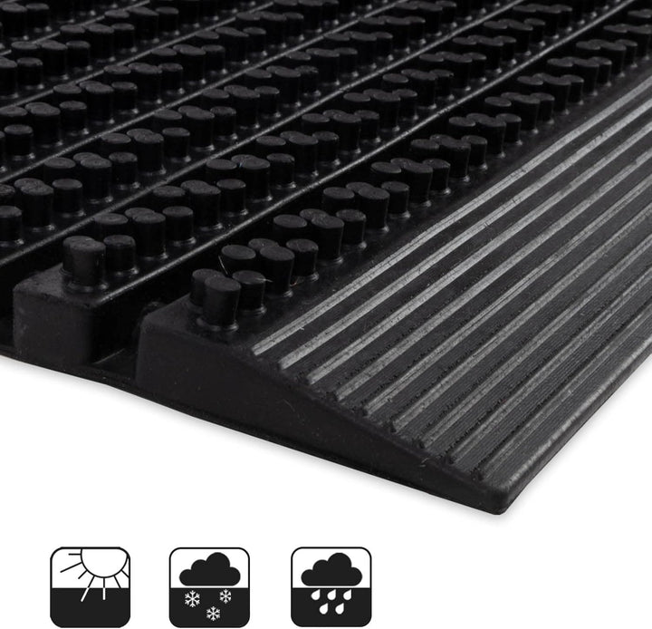 Floordirekt Gummi Fussmatte 75 x 120 cm - Schmutzfangmatte Fussabtreter für aussen und innen - Fussm