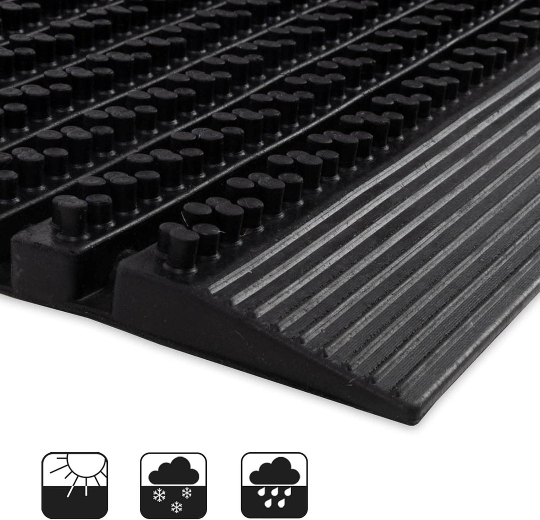 Floordirekt Gummi Fussmatte 60 x 90 cm - Schmutzfangmatte Fussabtreter für aussen und innen - Fussma