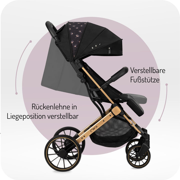 MoMi ESTELLE DAKAR Kinderwagen ab 6. Monat (bis 22 kg), klappbarer Buggy mit 5-Punkt-Sicherheitsgurt