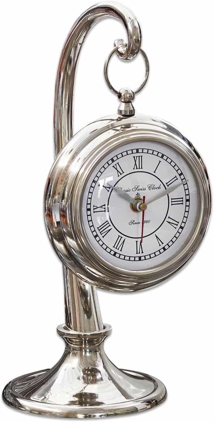 Loberon Uhr Barbe, authentische Nostalgie, dekorativer Zeitmesser, Elegantes Design, Wohn-Accessoire