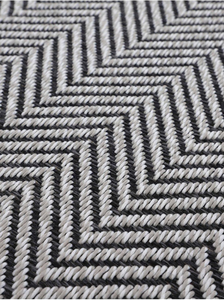 carpetfine In- und Outdoor Teppich Boho Rund Beige Flachgewebeteppich Ø 120 cm | Moderner Teppich We