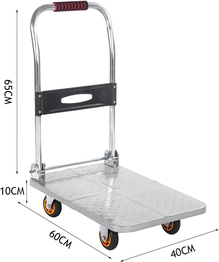 Plattformwagen 150kg, Robuster Sackkarre Klappbar, Transportwagen, schwerlastkarre mit Rollen(Size:6
