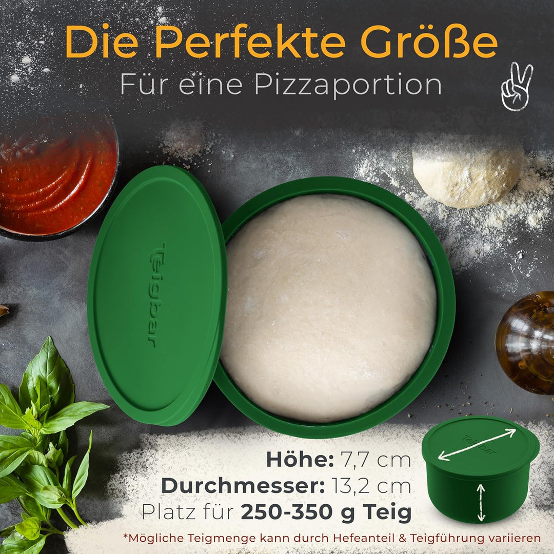 Teigbar Pizzaballenbox mit Deckel, 3er Set »Italia« - platzsparende Teigbox aus löse-leichtem Siliko