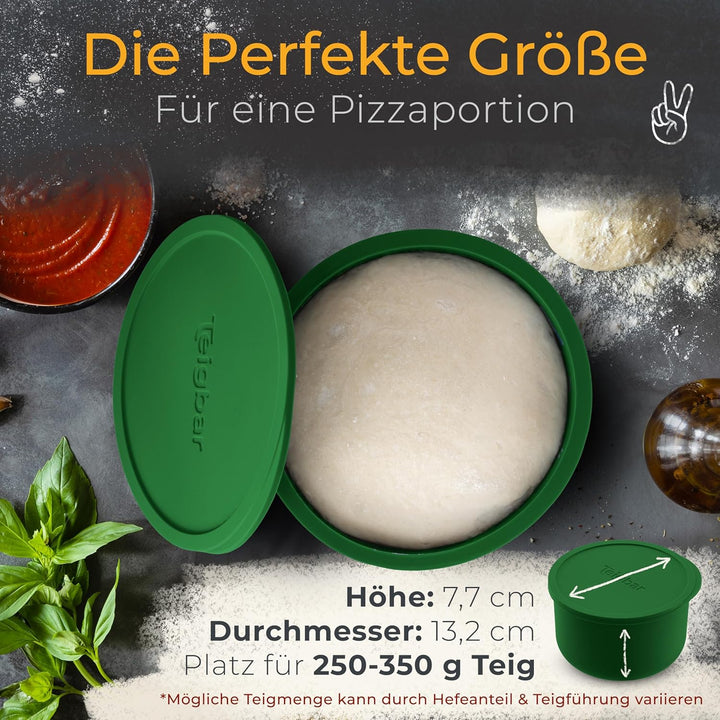 Teigbar Pizzaballenbox mit Deckel, 3er Set »Italia« - platzsparende Teigbox aus löse-leichtem Siliko
