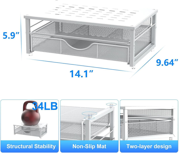 Computer-Monitorständer, Schreibtisch-Organizer mit Schublade, Schreibtischzubehör & Desktop-Aufbewa