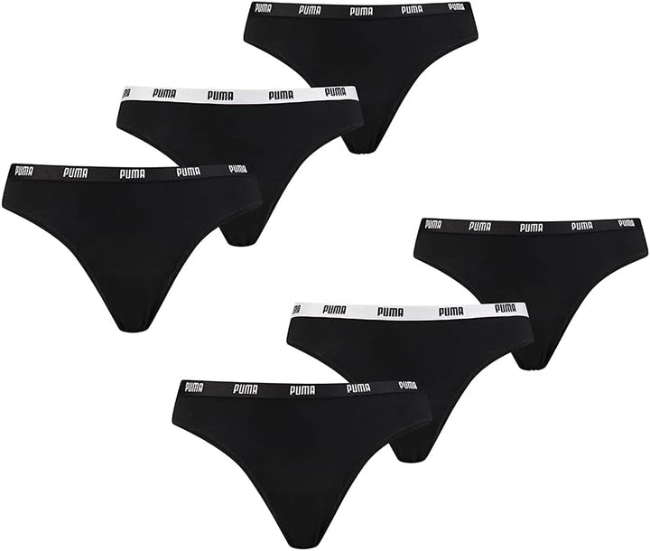 PUMA, Damen String, 6er Pack, Black, XS
