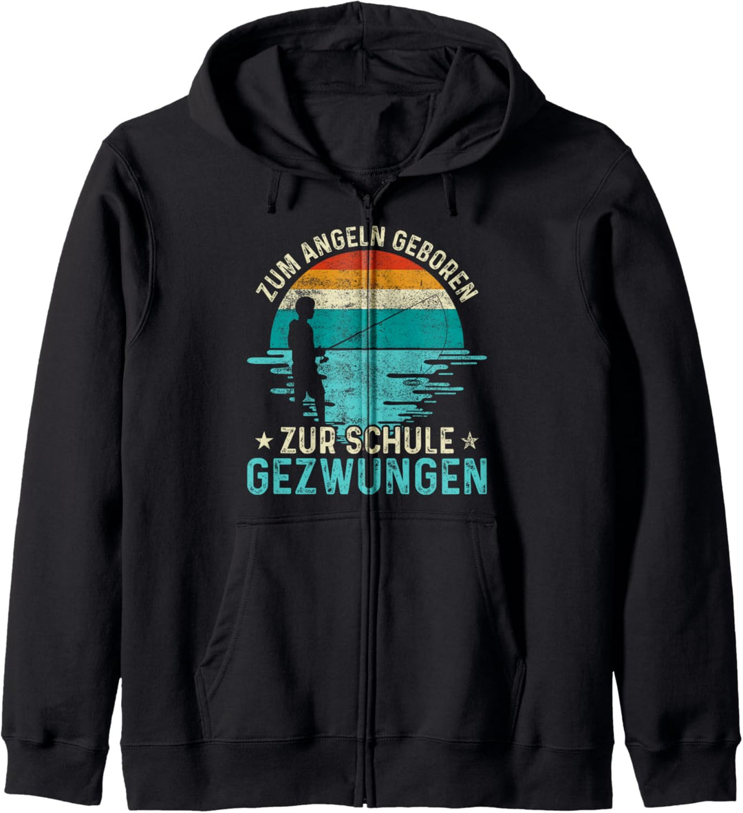 Zum Angeln geboren zur Schule gezwungen, Rute Angler Kapuzenjacke