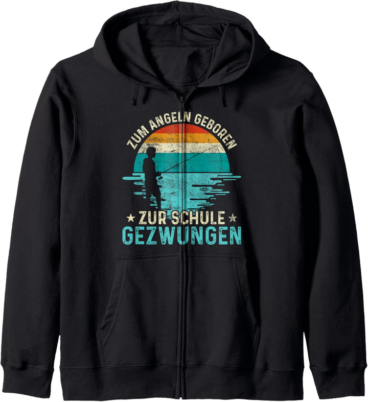 Zum Angeln geboren zur Schule gezwungen, Rute Angler Kapuzenjacke
